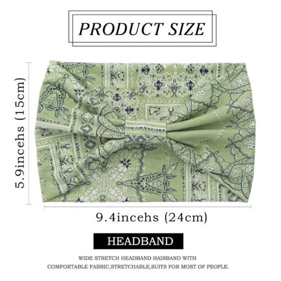 Women's Headbands for Women Wide Boho Headband Knotted Turban Head Bands Elastic - Picture 5 of 8